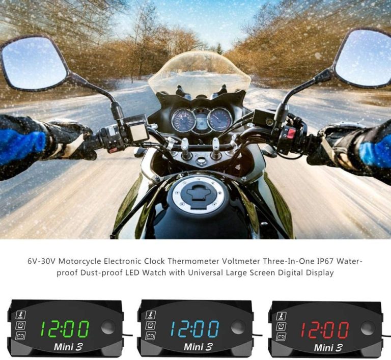3V1 Mini3 Voltmeter teplomer hodiny na motocykel Kupimto.sk