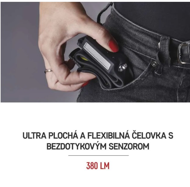 COB LED nabíjacia čelovka P3541, 380 lm, Li-Pol 1200 mAh – Obrázok 3