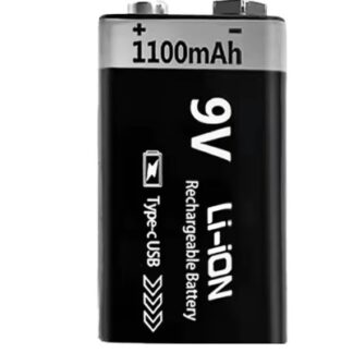 Nabíjateľná 9V batéria 1100mAh USB typu C